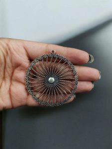 German Silver Round Pendant | Unique Raw Material for Handmade Jewelry