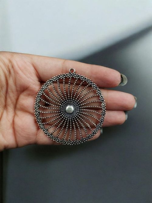 German Silver Round Pendant for DIY Jewelry