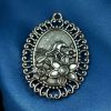 German Silver Bird & Flower Pendant for DIY Jewelry