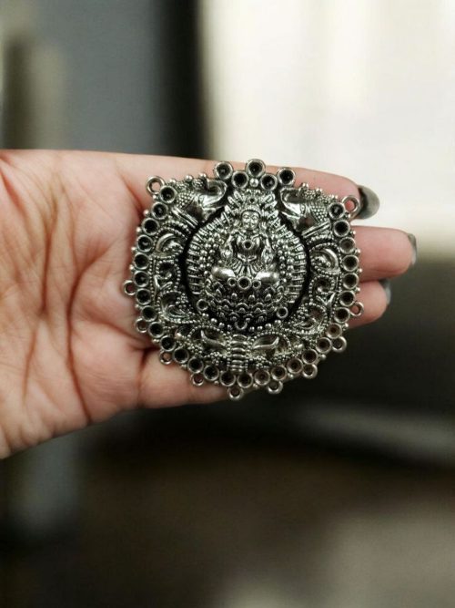 Handcrafted German Silver Maa Durga Pendant for DIY Jewelry