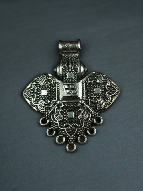 Antique German Silver Pendant Unique Raw Material for Jewelry
