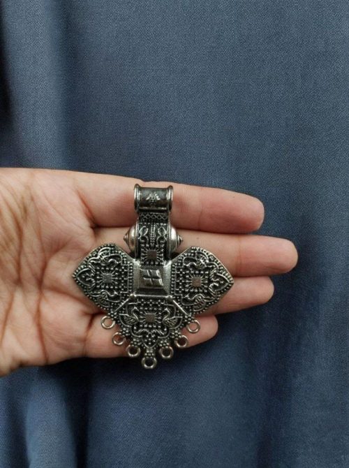 Antique German Silver Pendant Unique Raw Material for Jewelry