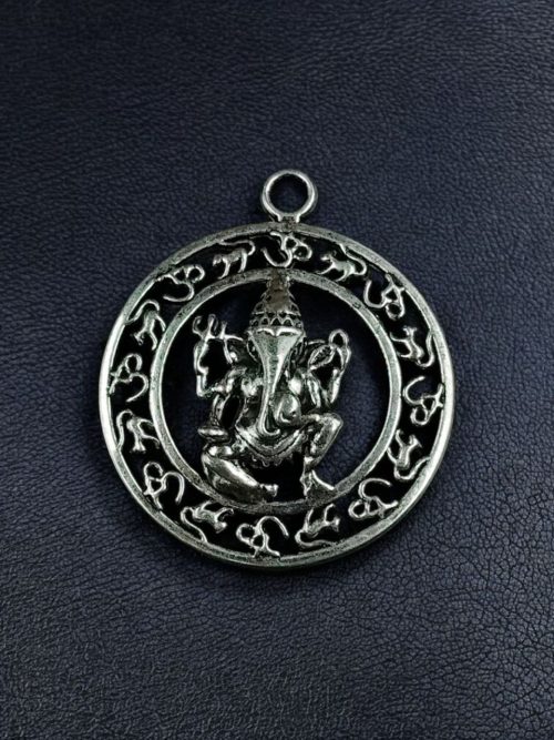 Handcrafted German silver Ganesha pendant for DIY jewelry making