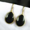 Gold plated drop shape dangler hook earrings for daily wear