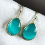 Stylish Drop Shape Dangler Earrings | Best Gold Plated Hook Design for Everyday Wear - "Aqua"