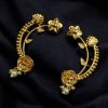 Gold plated rose earcuff with pearl ethnic design for women