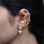 Elegant Ethnic Rose Earcuff | Gold Plated Pearl Best Jewelry for Women