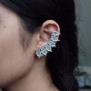 Silver plated earcuff with unique design for daily wear jewelry.