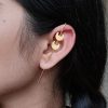 Gold plated half moon earcuff for daily ethnic wear.
