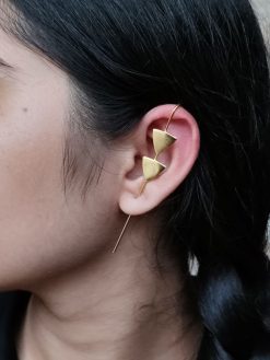 Gold plated triangle earcuff ethnic jewelry for women and girls
