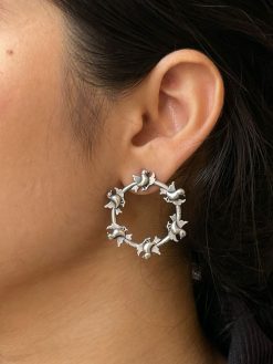 Oxidized silver plated bird stud earrings for women, ethnic daily wear jewelry