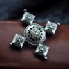 Silver plated oxidized look ring with pearl work for party wear