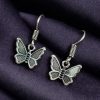 German silver butterfly dangler hook earrings for daily wear and casual outfits.