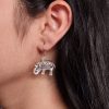 Lightweight German silver elephant earrings for everyday and casual wear.