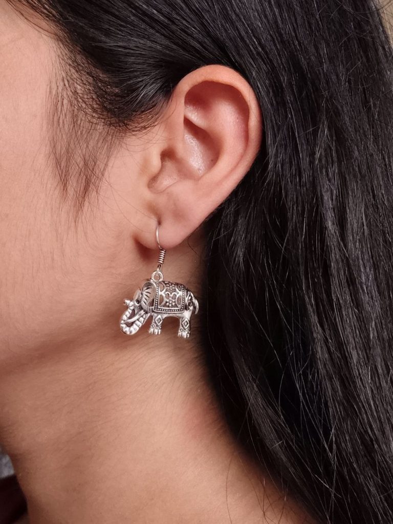 Bulk 246 Lightweight German Silver Elephant Earrings | Perfect For Everyday Wear Dangler Hook Jewelry