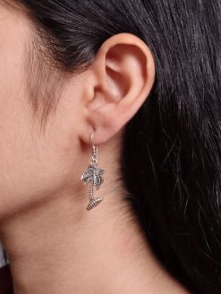 German silver tree design dangler earrings with hook for daily wear.