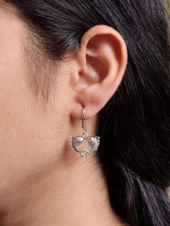 Handcrafted German silver fish hook earrings for everyday wear.