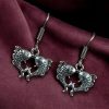 Handcrafted German silver fish hook dangler earrings for everyday wear.