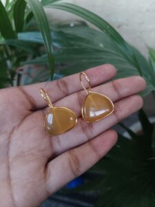 Affordable Triangle Shape Earrings – Gold Plated Design for Everyday Casual Wear - color: "Yellow"