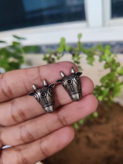 Lightweight Nandi Face Stud Earrings | Animal Lover Stud Jewelry