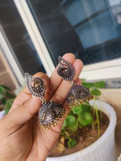 Unique Silver Replica Jhumka Earrings Jewelry | Light Weight Jhumki