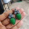 Handmade Silver Replica Flower Necklace with Matching Earrings – Long Elegant Floral Design Jewelry Set for Women