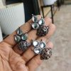 Designer Stone Work Oxidised Ring & Earrings Combo For Girls
