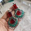 Premium Quality Oxidised Monalisa Dangler Stone Earrings For Girls
