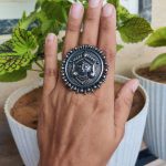 Oxidised Navratri Special Durga Rings | Best Adjustable Size Ring Jewelry