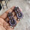 Silver Replica Stone Work Jewelry | Antique Stone Stud Earrings
