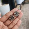 Simple Silver Flower Stud Earrings | Oxidized Studs Jewelry For Girls 2 photo 49 2025 08 30 23 10 38