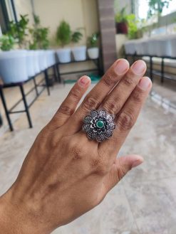 Stylish Silver Plated Rings | Adjustable Size Oxidised Ring jewelry For Girls