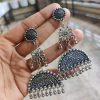 Silver Plated Dangler Earrings | Oxidized German Silver Jewelry