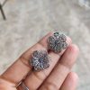 Simple Silver Plated Stud Earrings | Unique Stud Design FOr Girls