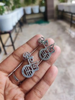 Elegant Silver Replica Shiv Stud Earrings | Perfect Jewelry Blessed Gift