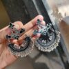 Oxidised German Silver Meenakari Dangler Earrings Elegant Ethnic Jewelry for Women