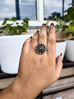 Stylish Oxidised Adjustable Ring | Elegant Ethnic Jewelry for Women