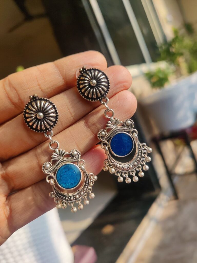 Dailywear Meenakari Chandbali Earrings | Lightweight Traditional Jewelry for Women