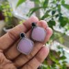 Stylish Monalisa Square Stone Stud Earrings | Silver Replica Oxidized Jewelry for Women and Girls Daily Wear