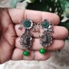 Elegant Oxidised Peacock Stud Earrings | Traditional Ethnic Jewelry for Women and Girls