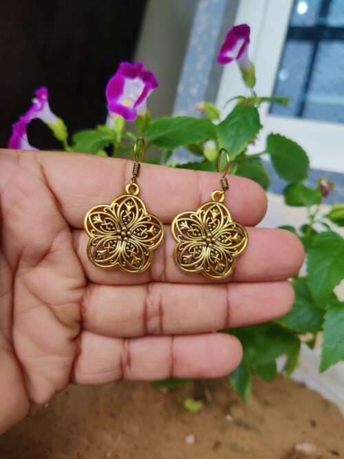 Stylish Gold Plated Hook Earrings | Elegant Everyday Ethnic Jewelry for Women