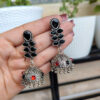 Stylish Oxidised Multi-Color Stone Jhumka Earrings | Elegant Ethnic Jewelry for Women