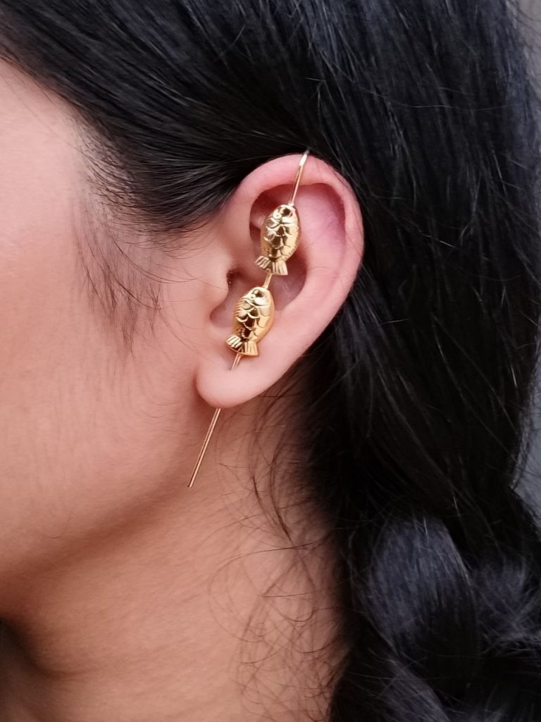 Bulk 218 Elegant Fish Earcuff | Gold Plated Unique Jewelry for Ethnic and Western Outfits