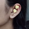 Gold plated heart earcuff for ethnic and western wear