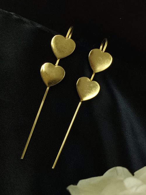 Gold plated heart earcuff for ethnic and western wear