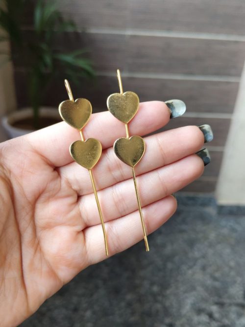 Gold plated heart earcuff for ethnic and western wear