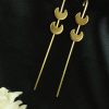 Gold plated half moon earcuff for daily ethnic wear.