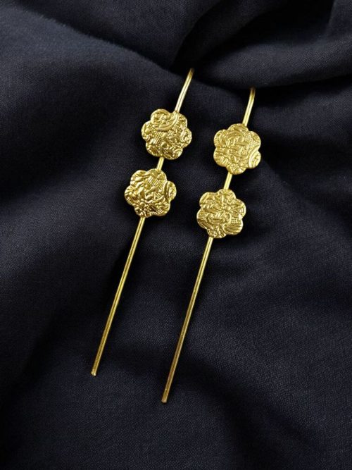 Gold plated floral design earcuff for girls