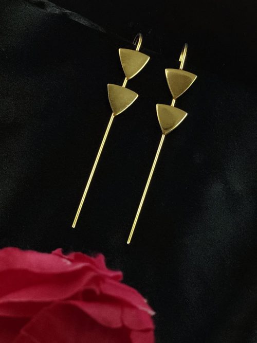 Gold plated triangle earcuff ethnic jewelry for women and girls