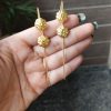 Gold plated flower design earcuff lightweight ethnic daily wear jewelry.